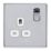 Arlec  13A 1-Gang SP Switched Socket Polished Chrome  with White Inserts