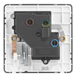 Arlec  13A 1-Gang SP Switched Socket Polished Chrome  with White Inserts