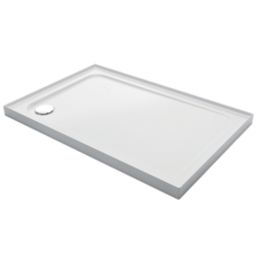 Mira Flight Low Corner Waste Rectangular Shower Tray with Upstands White 1200mm x 800mm x 40mm