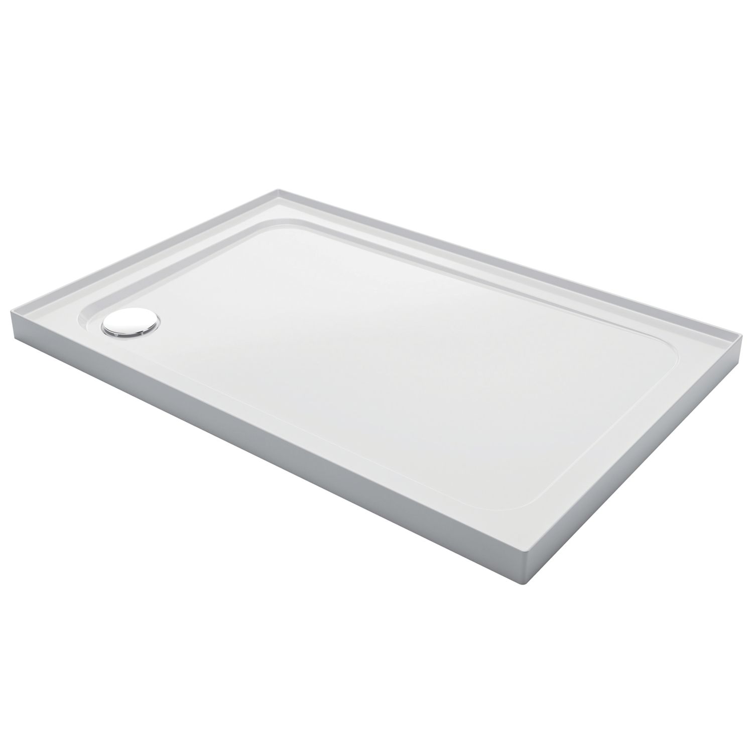 Mira Flight Low Corner Waste Rectangular Shower Tray with Upstands White 1200mm x 800mm x 40mm (373RX)