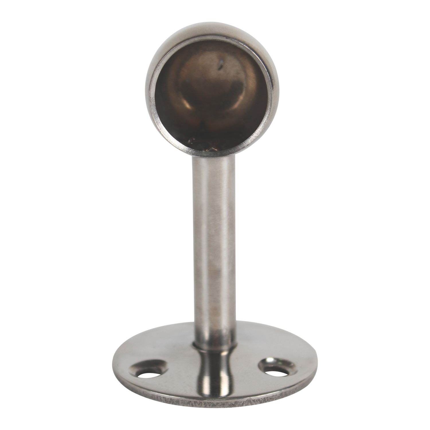 Essentials Round Rail End Brackets Polished Stainless Steel 19mm 2 Pack (373TA)
