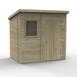 Forest Timberdale 7' 6" x 5' 6" (Nominal) Pent Tongue & Groove Timber Shed with Assembly