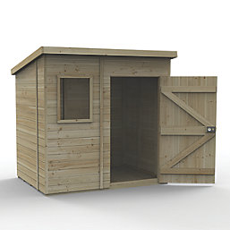 Forest Timberdale 7' 6" x 5' 6" (Nominal) Pent Tongue & Groove Timber Shed with Assembly
