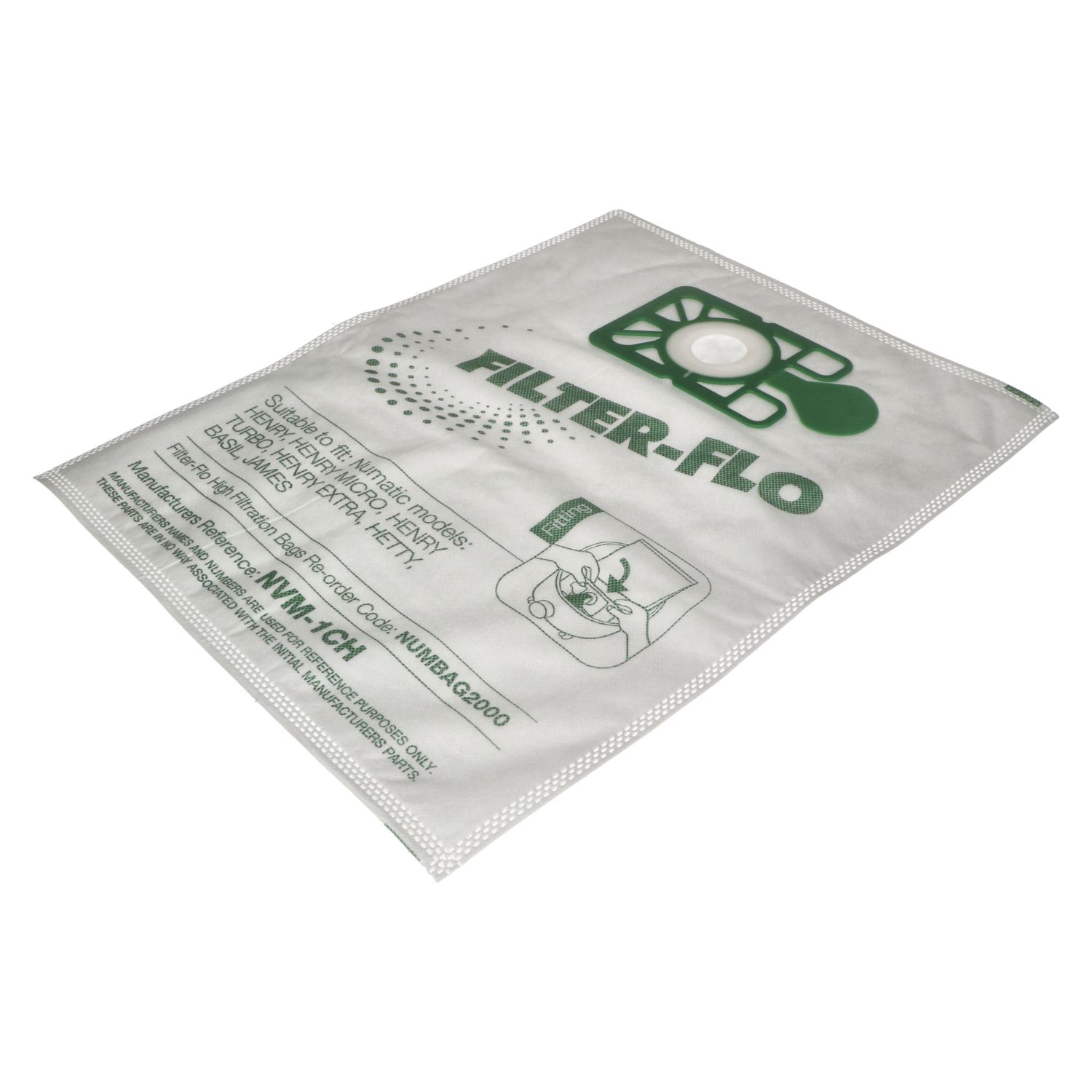 Electruepart NUMBAG2000 Compatible with Numatic NVM-1CH Filter Vacuum Bags 10 Pack (373YV)