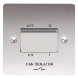 LAP  10A 1-Gang 3-Pole Fan Isolator Switch Brushed Stainless Steel