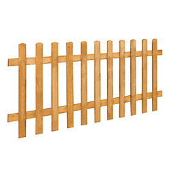Forest Pale Picket  Fence Panels Golden Brown 6' x 3' Pack of 8