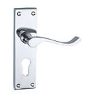 Smith & Locke  Fire Rated Euro Lock Door Handles Pair Polished Chrome