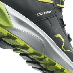 Solid Gear Sonar Mid Size 11  Black / Green Water-Resistant  Safety Boots