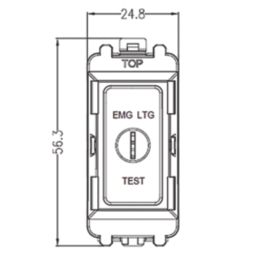 Knightsbridge  20AX Grid DP Emergency Lighting Test Key Switch White