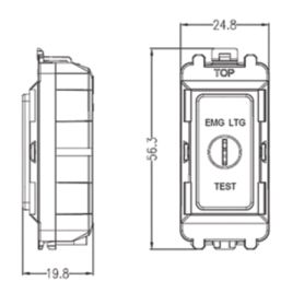 Knightsbridge  20AX Grid DP Emergency Lighting Test Key Switch White