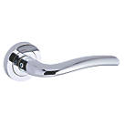 Smith & Locke Corfe Fire Rated Lever on Rose Door Handles Pair Polished Chrome