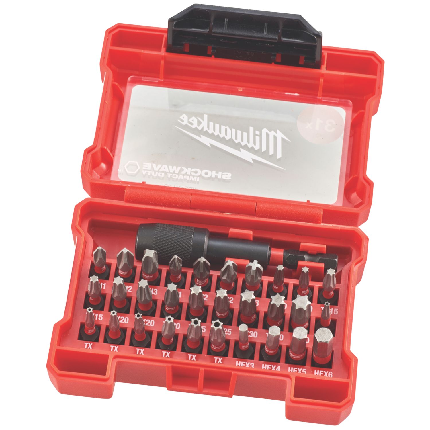 Milwaukee Shockwave Impact Duty 1/4" Straight Shank Mixed Screwdriver Bit Set 31 Pieces (374JR)