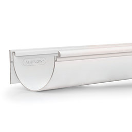 Aluflow  Aluminium Half Round Deep Gutter Length White 115mm x 3m