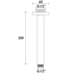 Bristan  Ceiling-Fed Round Shower Arm Chrome 200mm x 60mm