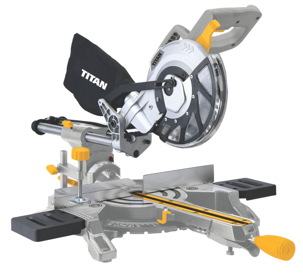 Refurb Titan TTB794MSW 210mm Electric Single-Bevel Sliding Mitre Saw ...