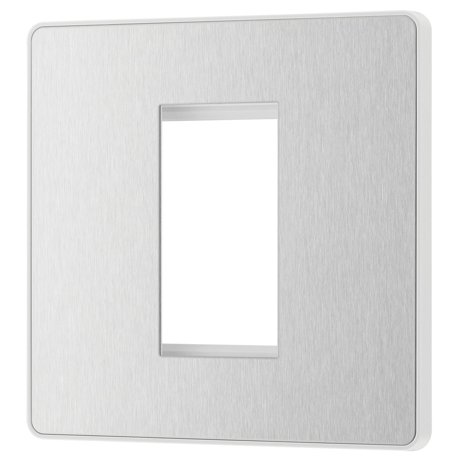 British General Evolve 1-Module Modular Faceplate Brushed Steel (374XF)