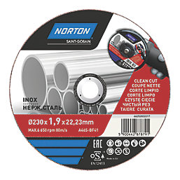 Norton  Stainless Steel Metal Cutting Disc 9" (230mm) x 1.9mm x 22.2mm