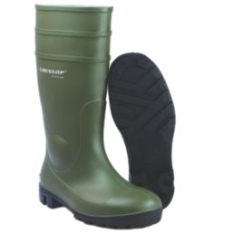 Dunlop Protomastor 142VP Size 4  Green Steel Toe Cap Safety Wellies