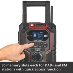 Einhell TE-CR 18 Li DAB+/FM/BT-Solo 230V or 18V Li-Ion Power X-Change DAB / FM Cordless Site Radio - Bare