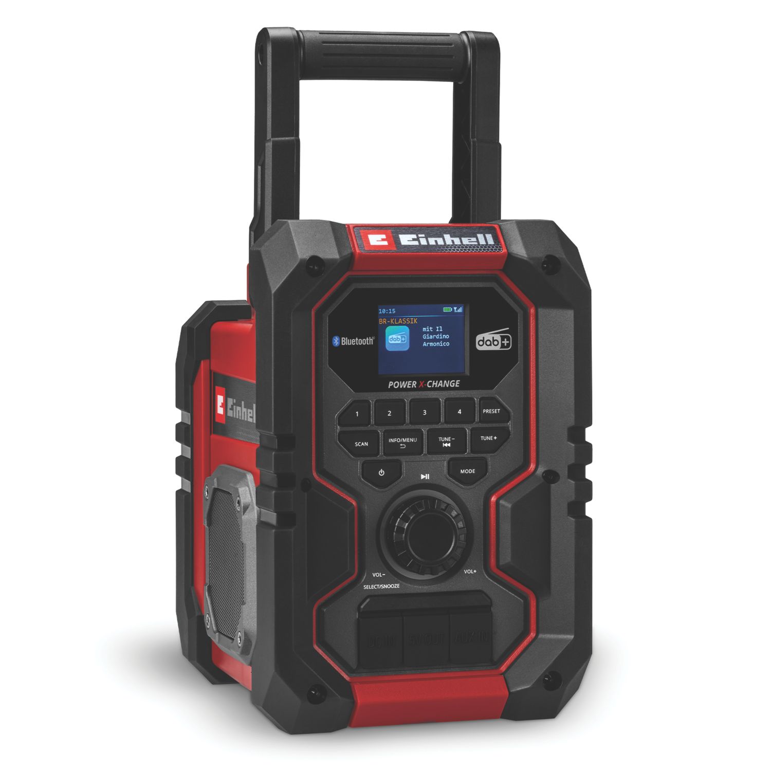 Einhell TE-CR 18 Li DAB+/FM/BT-Solo 230V or 18V Li-Ion Power X-Change DAB / FM Cordless Site Radio - Bare (375AV)