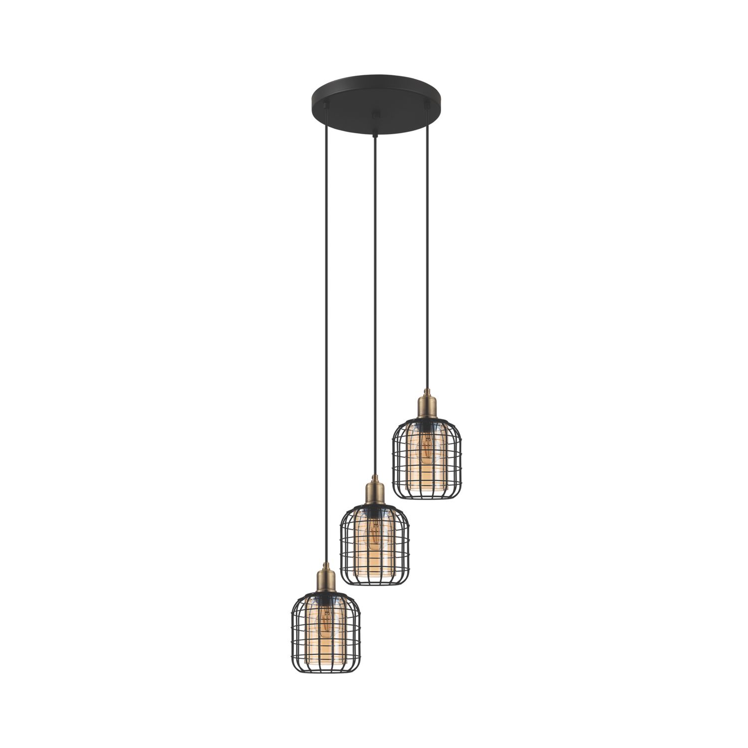 Eglo Chisle Pendant Light Black/Bronzed (375CV)