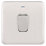 Schneider Electric Lisse Deco 50A 1-Gang DP Cooker Switch Brushed Stainless Steel with LED with White Inserts