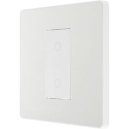 British General Evolve 1-Gang 2-Way LED Single Master Trailing Edge Touch Dimmer Switch  Pearlescent White with White Inserts