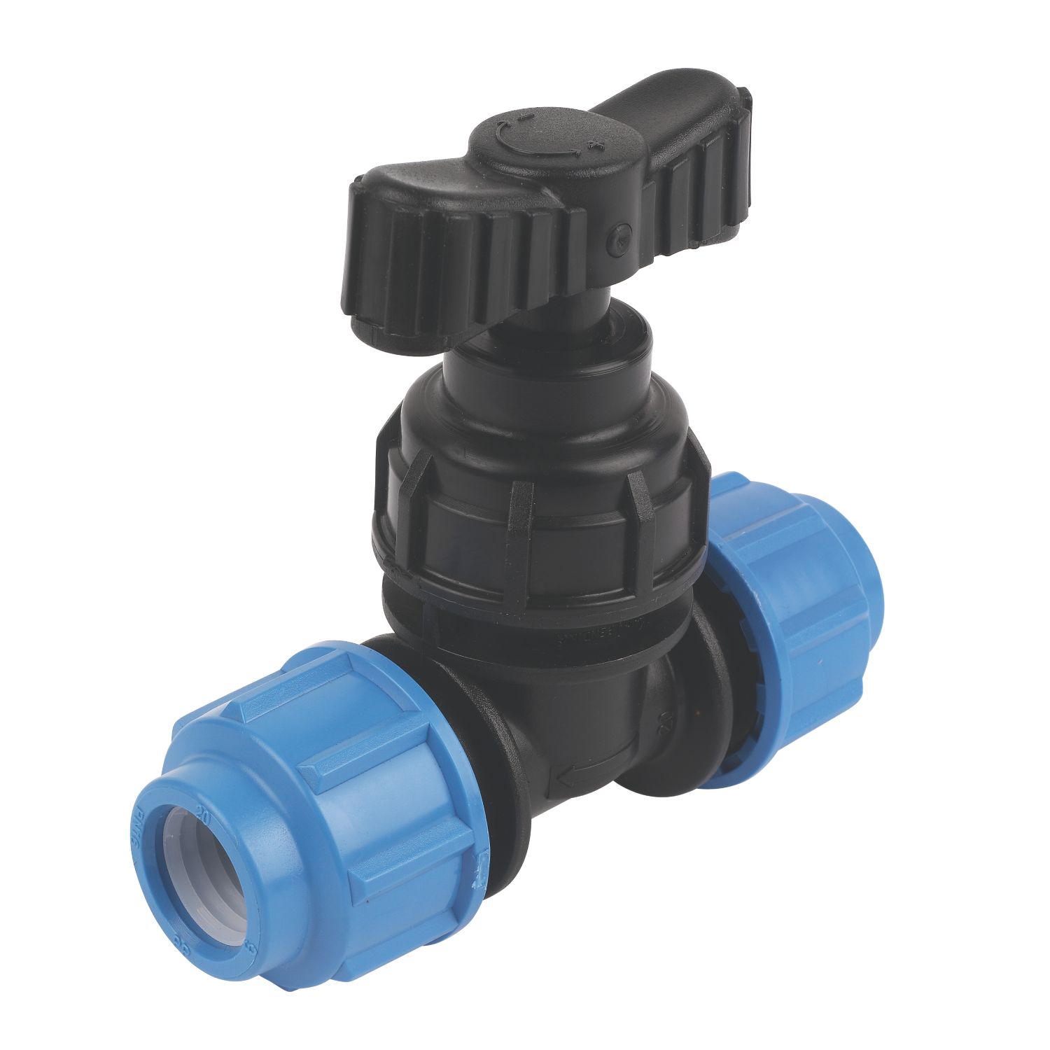 FloPlast MDPE Plastic Stop Cock 20mm x 20mm (37602)