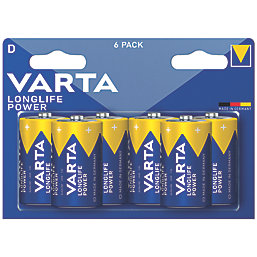Varta Longlife Power D Alkaline High Energy Batteries 6 Pack