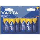 Varta Longlife Power D 1.5V Alkaline High Energy Batteries 6 Pack
