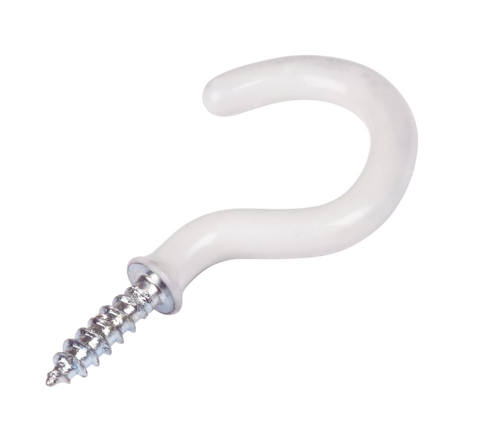 White Cup Hooks 3mm x 45mm 10 Pack - Screwfix