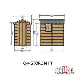Shire  4' x 6' (Nominal) Apex Shiplap T&G Timber Shed