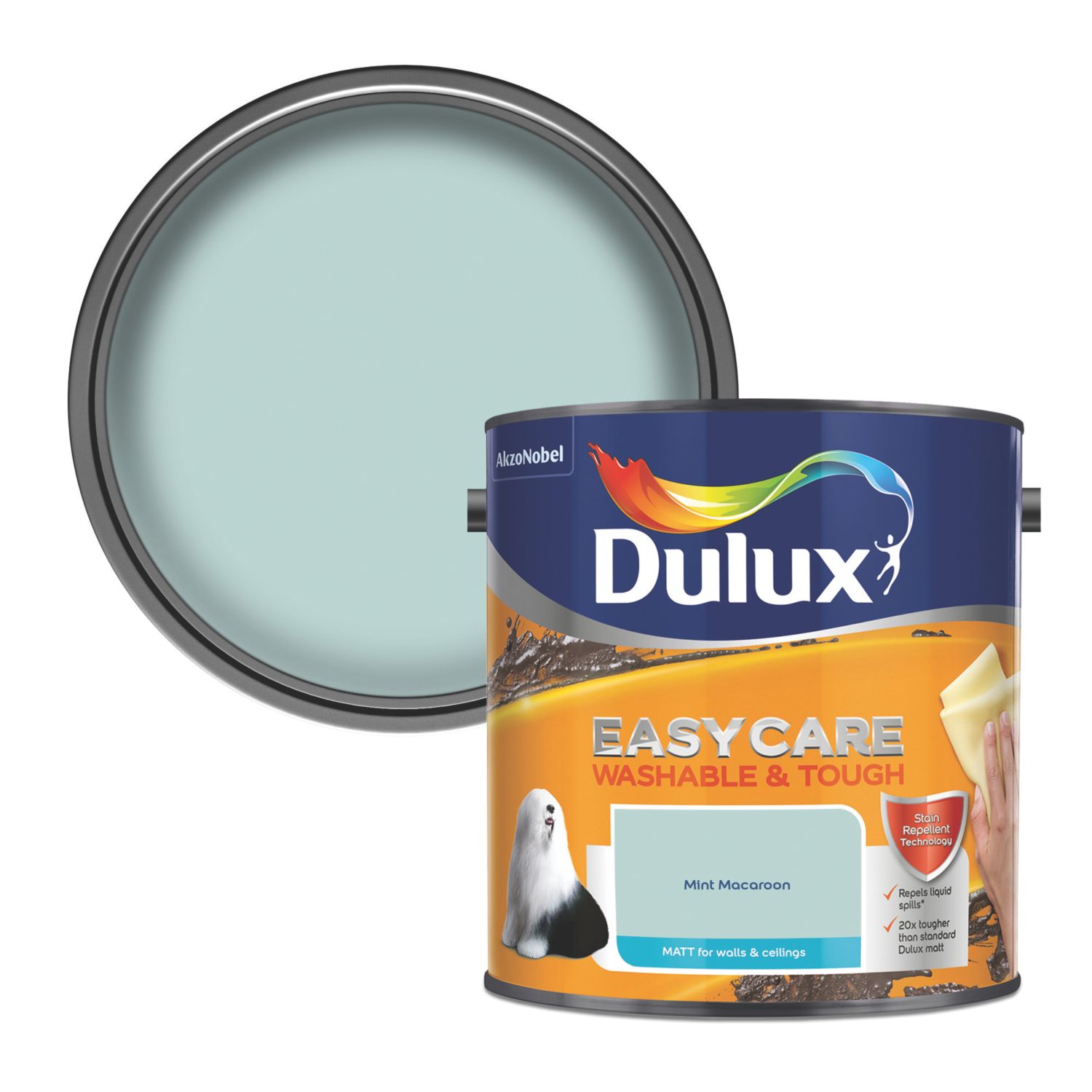 Dulux EasyCare Washable & Tough 2.5Ltr Mint Macaroon Matt Emulsion Paint (3764T)