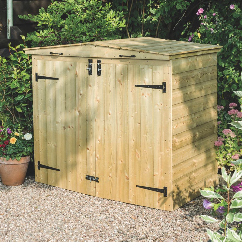 Rowlinson 4' 6" x 2' 6" (Nominal) Double Timber Bin Store Screwfix