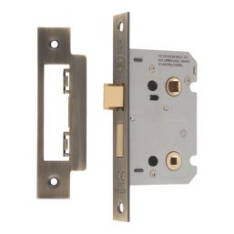 Smith & Locke  Antique Brass Bathroom Mortice Latch 64mm Case - 44mm Backset