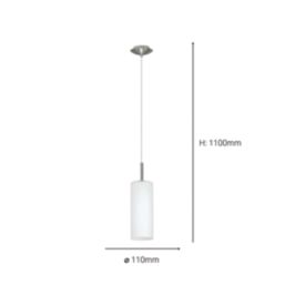 Eglo Troy 3 Pendant Light Satin Nickel/White