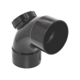 FloPlast  Solvent Weld 1-Boss 92.5° Double Socket Access Bend Black 110mm