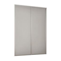 Spacepro  2-Door Sliding Wardrobe Door Kit Dove Grey Frame Dove Grey Panel 1145mm x 2260mm