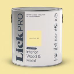 LickPro 2.5Ltr Yellow 01 Satin Water-Based Trim Paint