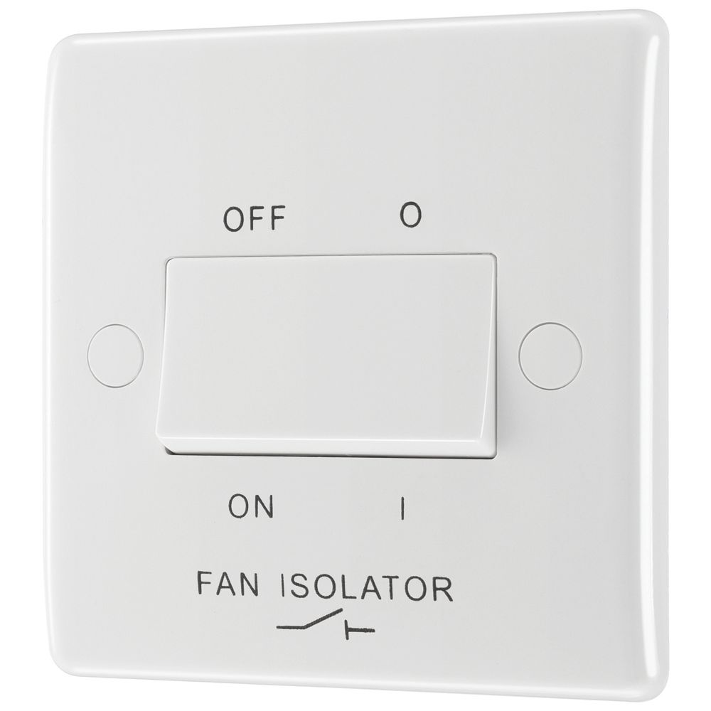 British General 800 Series 10A 1-Gang 3-Pole Fan Isolator Switch White
