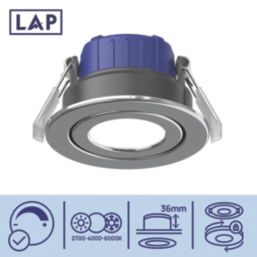 LAP Chaac Tilt  Fire Rated LED Downlight Polished Chrome 5.5W 600lm