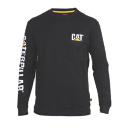 CAT Trademark Banner Long Sleeve T-Shirt Black Large 42-44" Chest