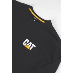 CAT Trademark Banner Long Sleeve T-Shirt Black Large 42-44" Chest