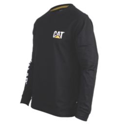 CAT Trademark Banner Long Sleeve T-Shirt Black Large 42-44" Chest