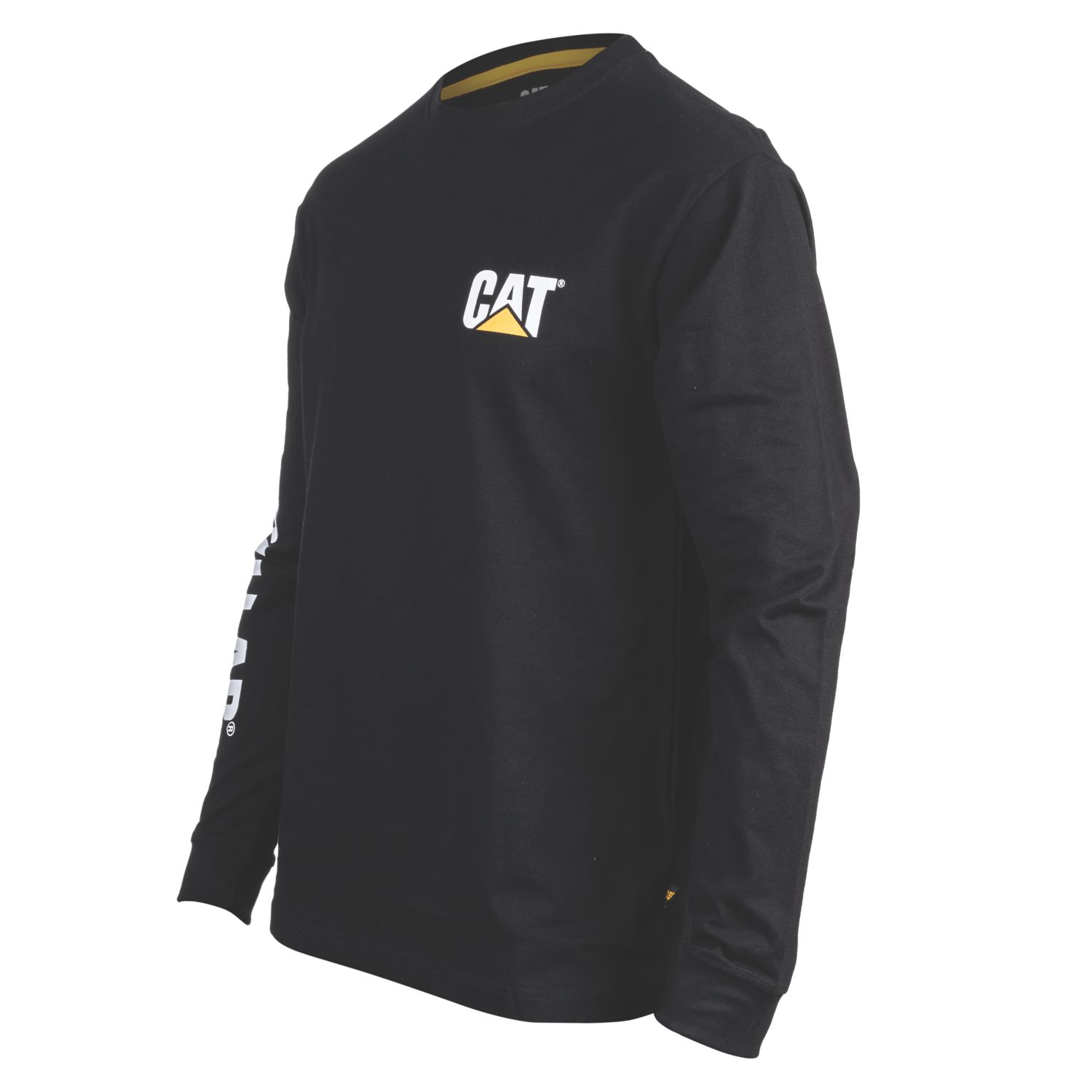 CAT Trademark Banner Long Sleeve T-Shirt Black Large 42-44" Chest (376VF)