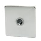 Crabtree Platinum 10AX 1-Gang 2-Way Toggle Switch  Satin Chrome