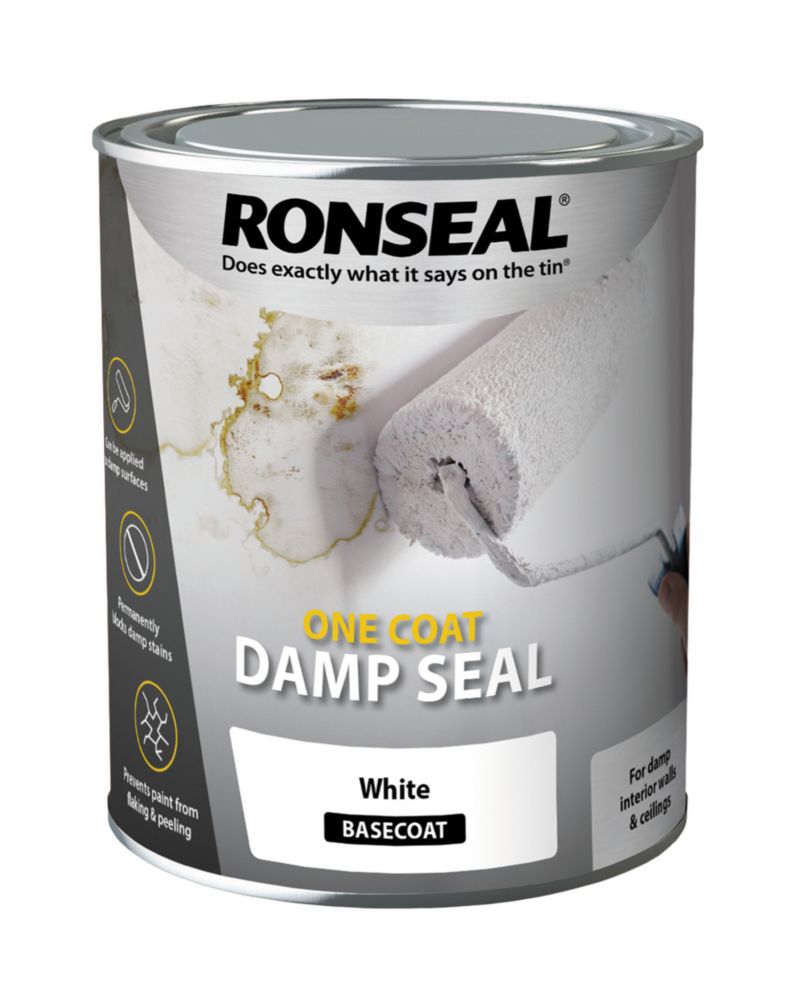 Ronseal One Coat Damp Seal Basecoat Paint - White 2.5L - 6