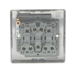 British General Nexus Metal 10AX 3-Gang 2-Way Light Switch  Brushed Iridium