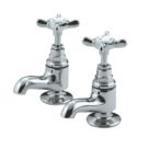 Bristan 1901 Chrome 110mm Cloakroom Cross Head 2 Tap Holes Basin Pillar Tap