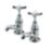 Bristan 1901 Chrome 110mm Cloakroom Cross Head 2 Tap Holes Basin Pillar Tap